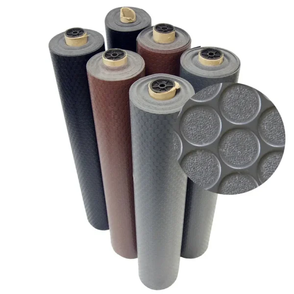 Rubber-Cal Coin-Grip Anti-Slip Rolled Rubber Mat - Black 168 x 48 in.