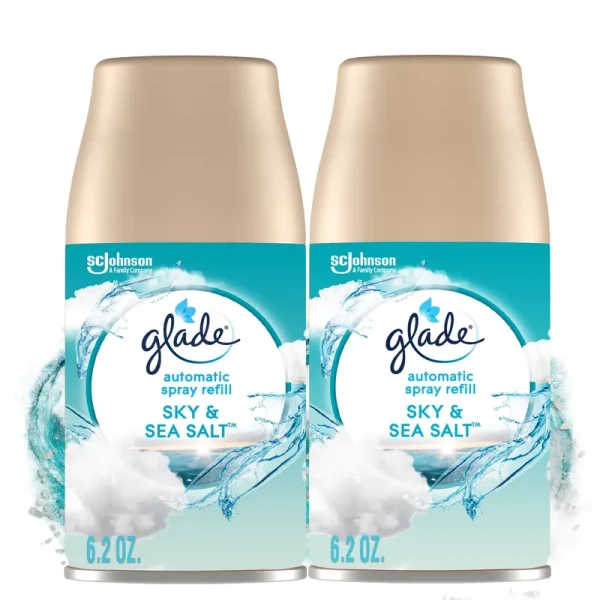 Glade Automatic Spray Refills, Air Freshener, Sky & Sea Salt, 6.2 oz E