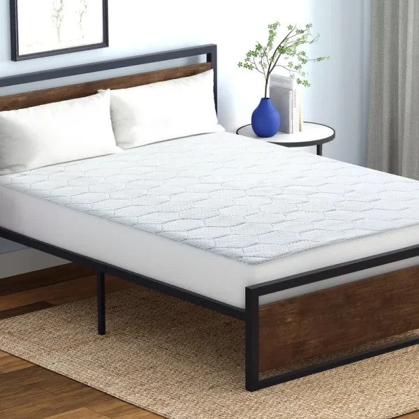 Vibe Cooling Quilted Memory Foam Mattress Pad, Full - White