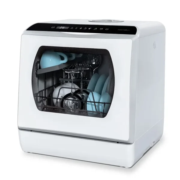 Hermitlux Portable Countertop Dishwasher, 5 Washing Programs, 5 L Built - in Water Tank and Air - Dry Function, HMX - DW03