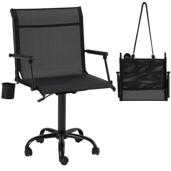AECOJOY Hunting Swivel Chair, Adjustable Height, Foldable Backrest, Sturdy Frame for Long Hunts