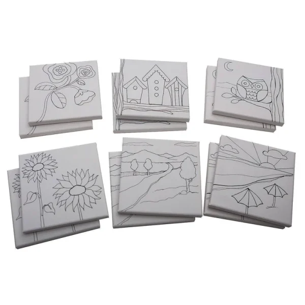 S&S Worldwide Assorted Designer Canvas Set II - 12 pack
