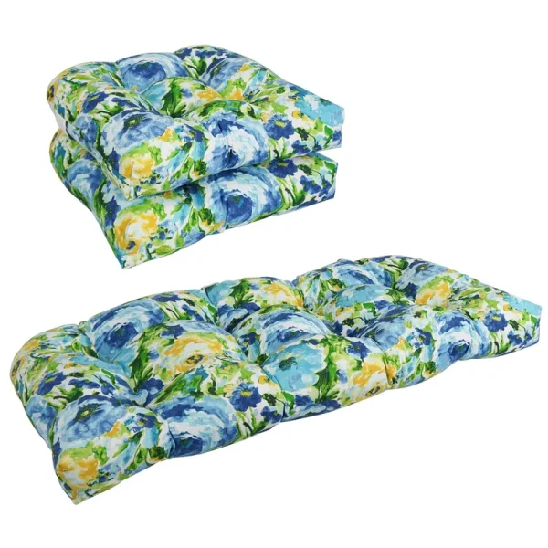 Blazing Needles 3-Piece Settee Cushion Set (Set of 3) - 19 x 19 - Lesandra