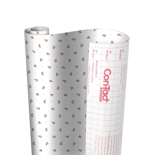 Con-Tact Brand Creative Covering, Self-Adhesive Shelf Liner, Multi-Purpose Vinyl Roll, Easy to Use and Apply, 18'' x 16', Rosebud