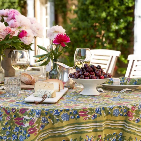 Jardin Tablecloth Couleur Nature Green/Blue 86" x 59"