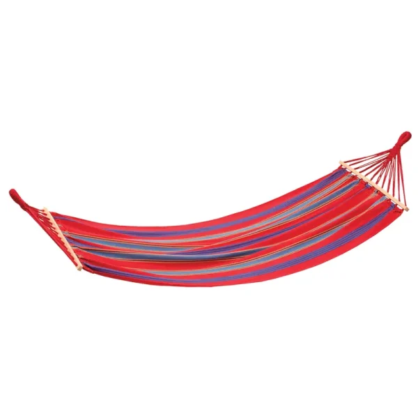 Stansport Bahamas Hammock: Red w/Blue, Yellow and Purple Stripes - Model #30800-60