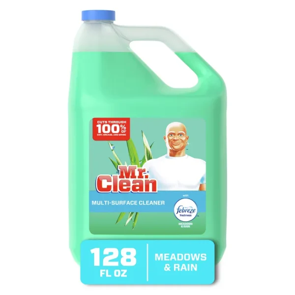 Mr. Clean Multi-Surface Cleaner with Febreze Freshness, Meadows & Rain - 1 gal, 128 fl oz