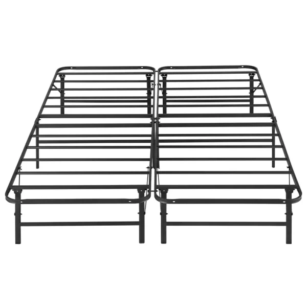 VECELO Foldable Metal Platform Bed Frame, Steel Slat Support/No Box Spring Needed, King Size, Black