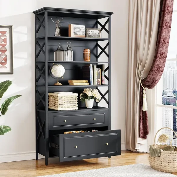 Tribesigns 5 - Tier Bookcase, 31.50 x 14.17 x 71.65 in