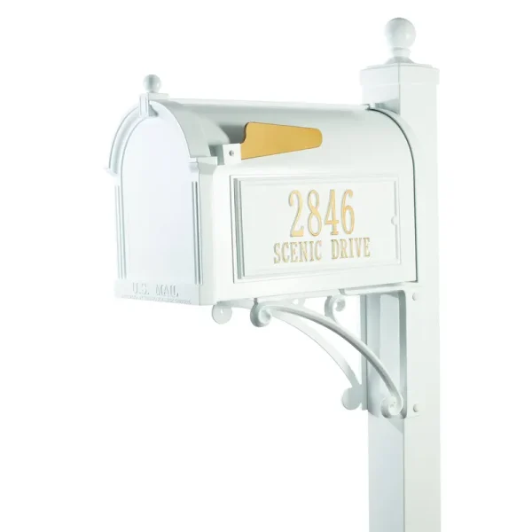 Whitehall Deluxe Capitol Mailbox Package White