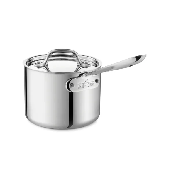 All-Clad Sauce Pan With Lid, Stainless Steel, 2 qt