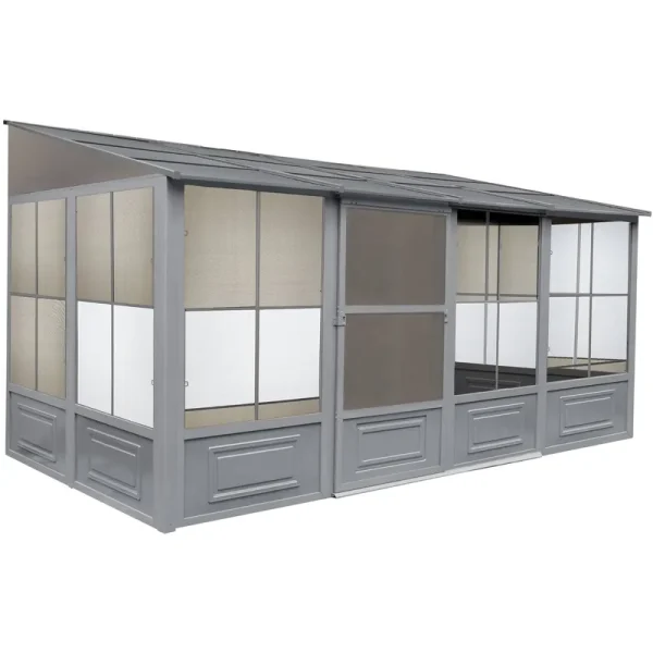 Gazebo Penguin Florence Add-A-Room 8 ft. x 16 ft., Slate