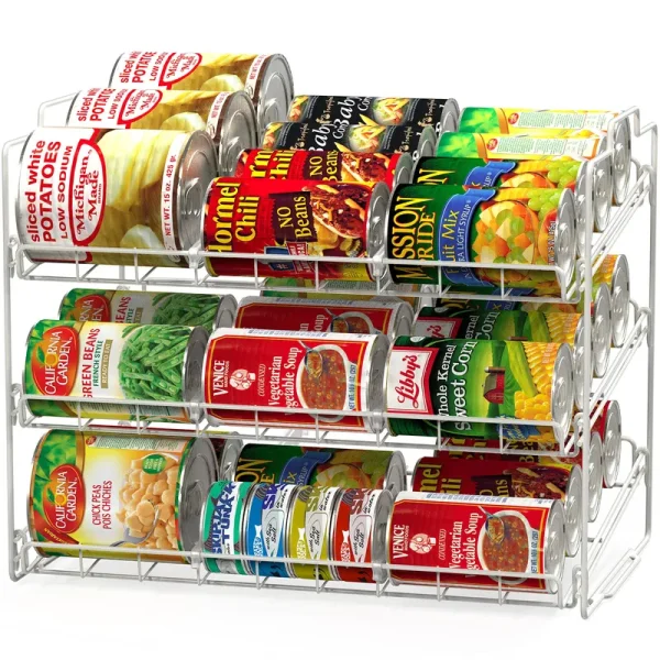 Deco Brothers Decobros Supreme Stackable Can Rack Organizer White