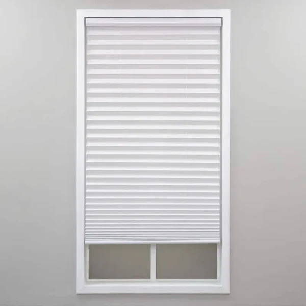 Perfect Lift Window Treatment Cut-to-Width White Cordless Light Filtering Pleated Shade - 30 in. W x 48 in. L