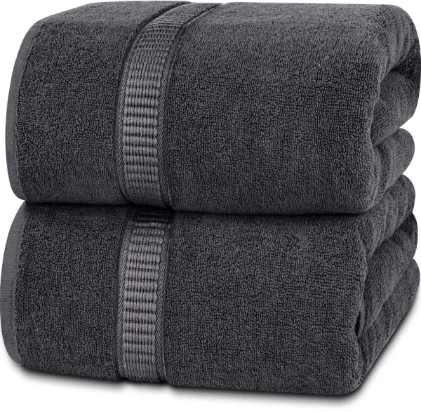 Utopia Towels - Luxurious Jumbo Bath Sheet (35 x 70 Inches, Grey) - 600 GSM 100% Ring Spun Cotton Highly Absorbent and Quick