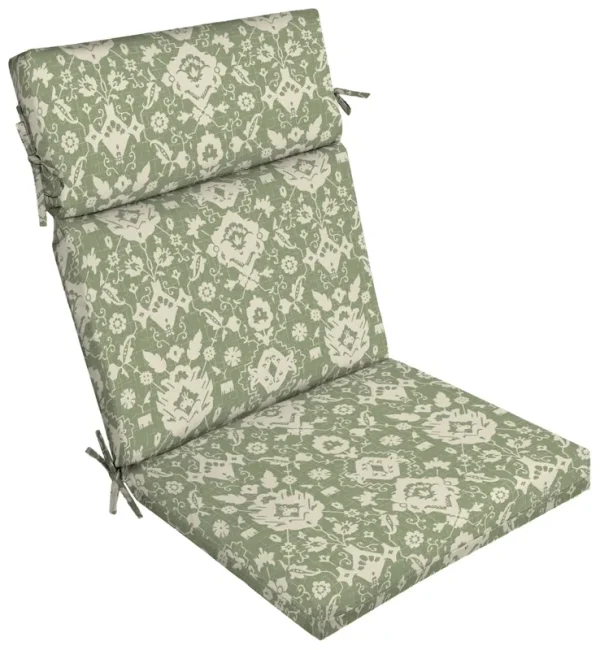 Better Homes & Gardens 44 inch x 21 inch Green Damask Rectangle Outdoor Chair Cushion, 1 Piece, Size: 44 x 21