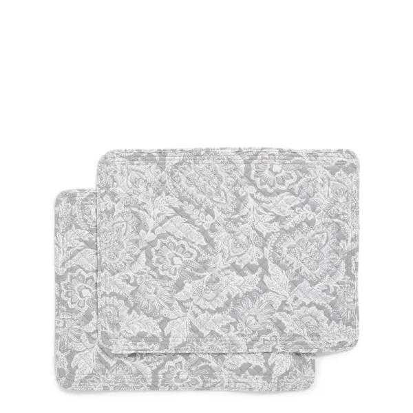 Vera Bradley Women's Cotton Placemat Set of 2 Java Gray & White
