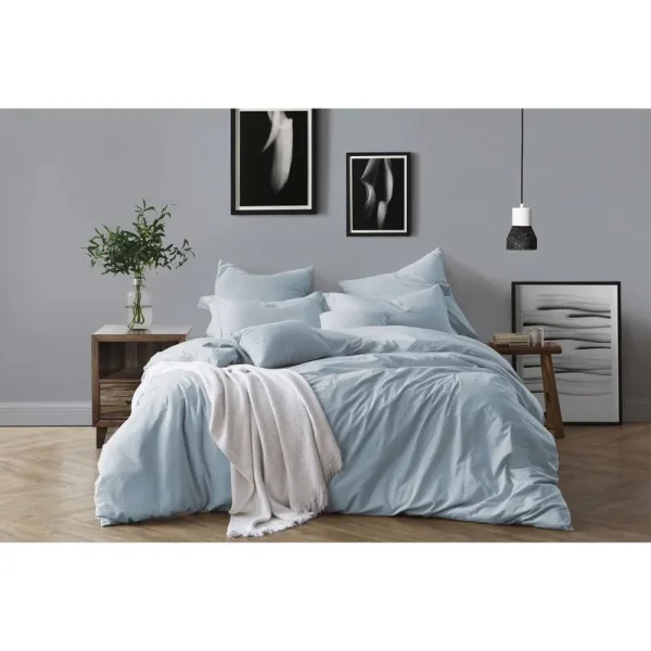 Coolidge Duvet Cover Set Size: Full/Queen Duvet Cover + 2 Pillow Cases, Color: Chambray Blue