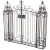 Dark Brown Indoor Outdoor Arched Gate Solid Scroll Arched 64" x 9" x 60"