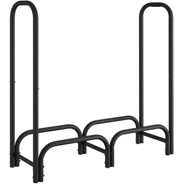 Yaheetech 48.5" Metal Firewood Log Rack for Outdoor, Backyard, Black