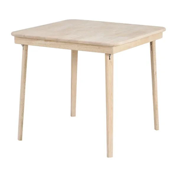 Stakmore Classic Straight Edge Solid Wood Folding Card Table, Unfinished