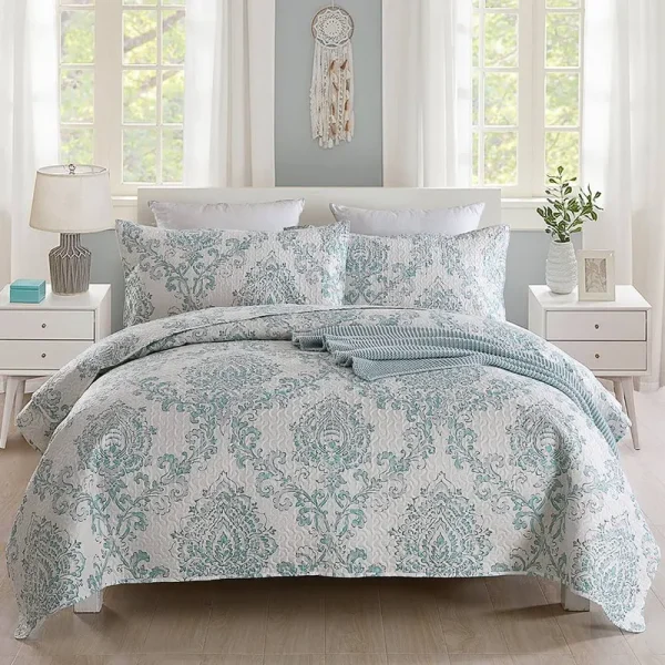 Jml 3 Piece King Quilt Set 1 Quilt & 2 Shams, Soft Lightweight Coverlet Set, 92 inchx104 inch