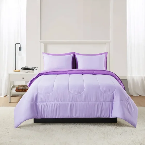 Mainstays Bed in A Bag Comforter Set with Sheets - Purple - Full Each
