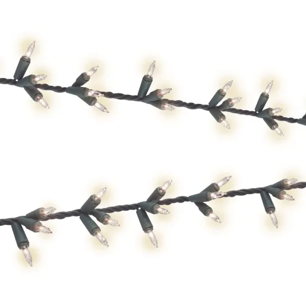Sylvania Stay-lit Platinum Warm White LED Cluster Strings Lights, 13.5, Green Wire (150 Count), Holiday Lighting