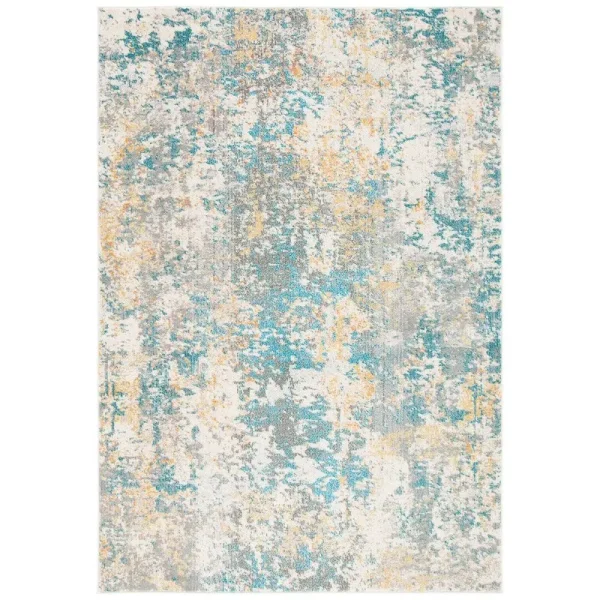 Agdal Ivory/Teal/Gold Area Rug Zipcode Design Rug Size Rectangle 5'3