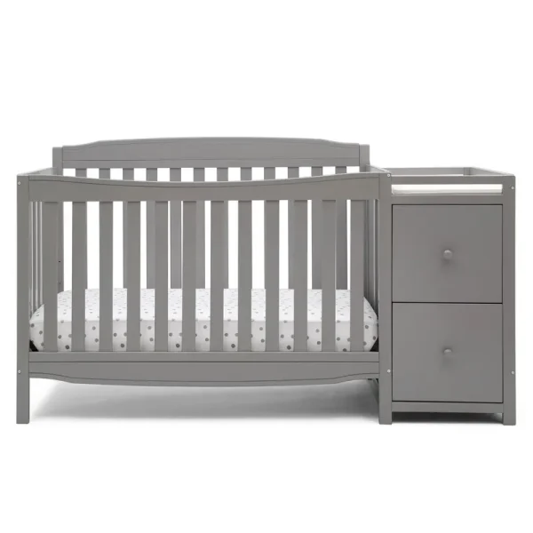 Delta Children Mason 6 - in - 1 Convertible Crib and Changer. Gray