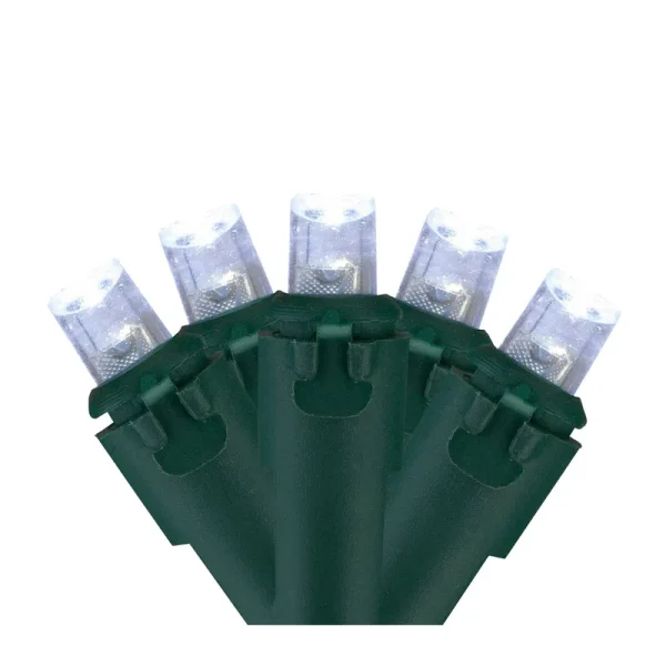 Northlight 100 White LED Wide Angle Christmas Lights 33 ft Green Wire
