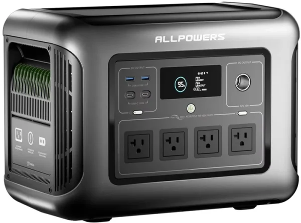 ALLPOWERS R1500 Portable Power Station 1600W, 1056wh LiFePO4 Battery Solar Generator with 35db Ultra - Quiet Operation, 1hr Fast Charge, 15ms UPS for Home Backup, Indoor CPAP, Camping & RV