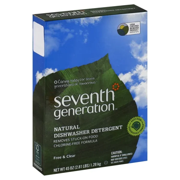 Seventh Generation Automatic Free & Clear Dishwasher Powder - 45 oz box