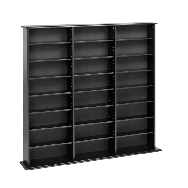 Prepac 51" Triple CD DVD Wall Media Storage Rack in Black