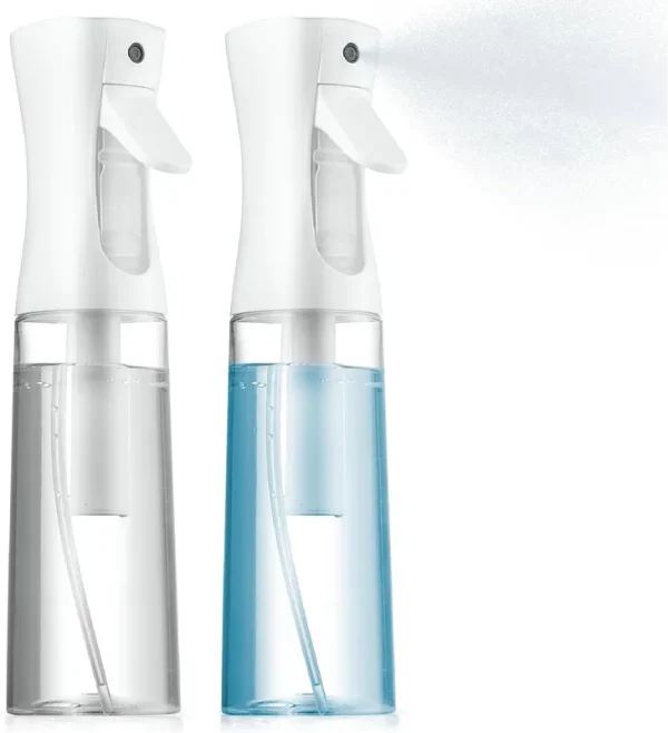 2 Pack Continuous Spray Bottle for Hair - 6.8 oz / 200 ml Ultra Fine Mist Sprayer | Water Spray Bottle for Hair Mister Spray Bottle | Hair Spray