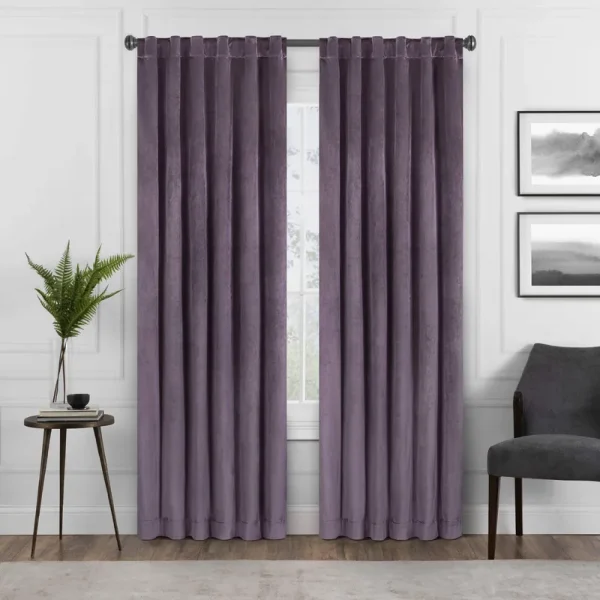 Eclipse Harper Velvet Absolute Zero Blackout Window Panel - 108 Inches - Plum
