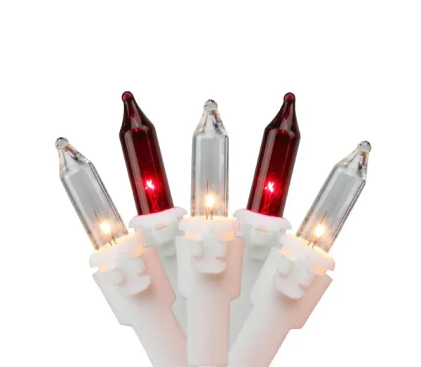 Northlight 150 Red & Clear Mini Icicle Christmas Lights 3" Spacing - White Wire