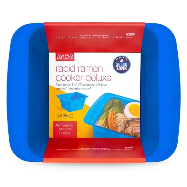 Rapid Ramen Cooker Microwavable Cookware for Instant Ramen BPA Free and Dishwasher Safe Perfect for Dorm, Small Kitchen or Office Blue, Deluxe