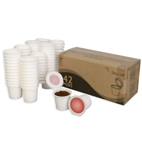 iFillCup, 42 Count Red - Fill Your Own Single Serve Pods. Eco Friendly 100% Recyclable Pods for Use in All K Cup Brewers Including 1.0 & 2.0 Keurig.