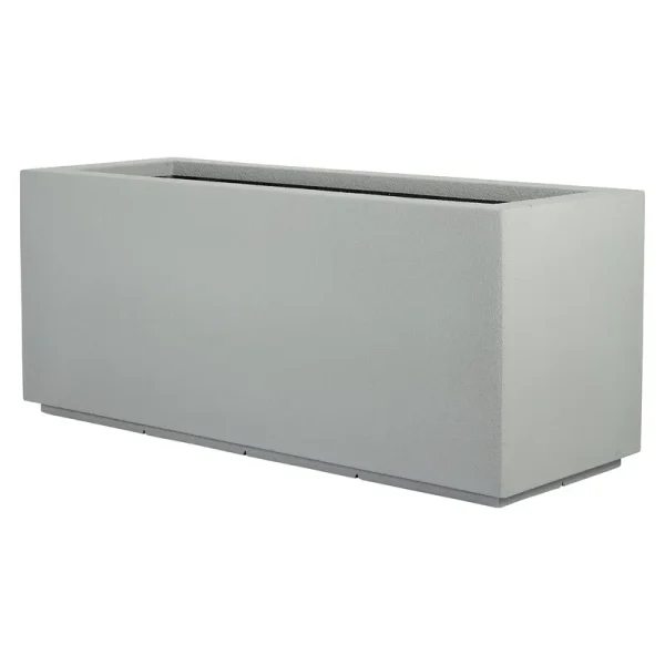 Polystone Planters Milan Tall 46 in. x 19 in. Gray Trough Planter