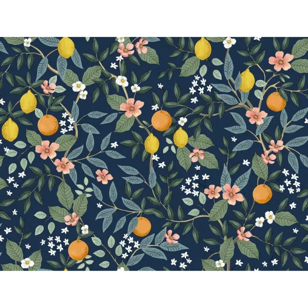 Rifle Paper Co. Citrus Grove Peel & Stick Wallpaper - Navy Blue