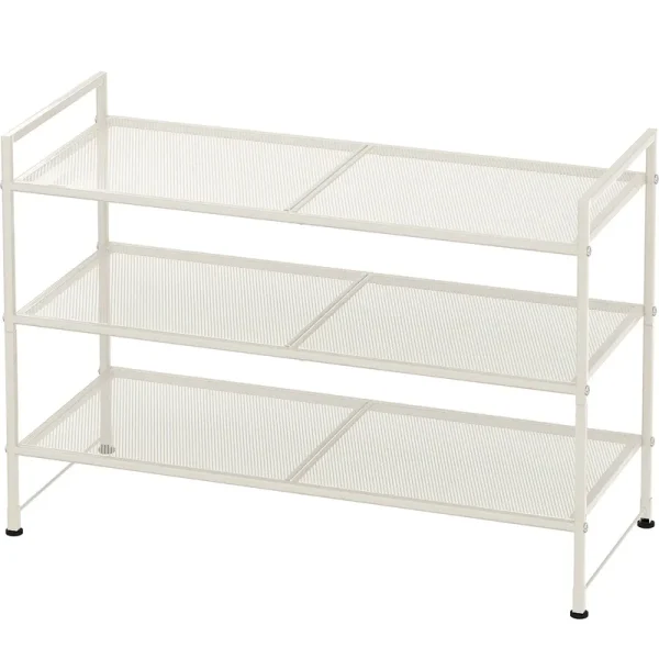 Simple Houseware Stackable Mesh Shoe Rack, White