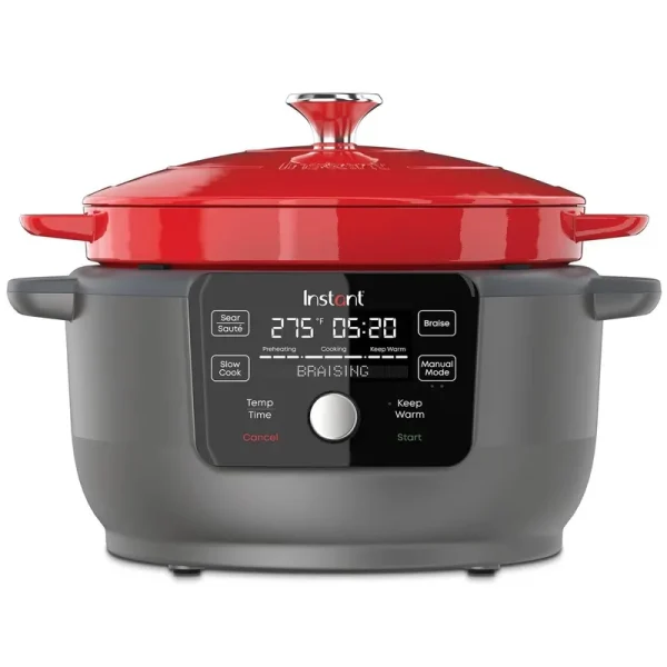 Instant 6 Qt. Cast Iron Dutch Oven, Red