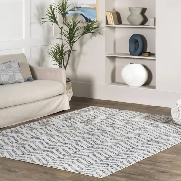 nuLOOM Geometric Rosanne Blue 3' x 5' Area Rug