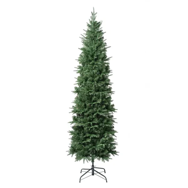 National Tree Company 7.5 ft. Feel-Real Duxbury Light Green Slim Mixed Hinged Tree - Green