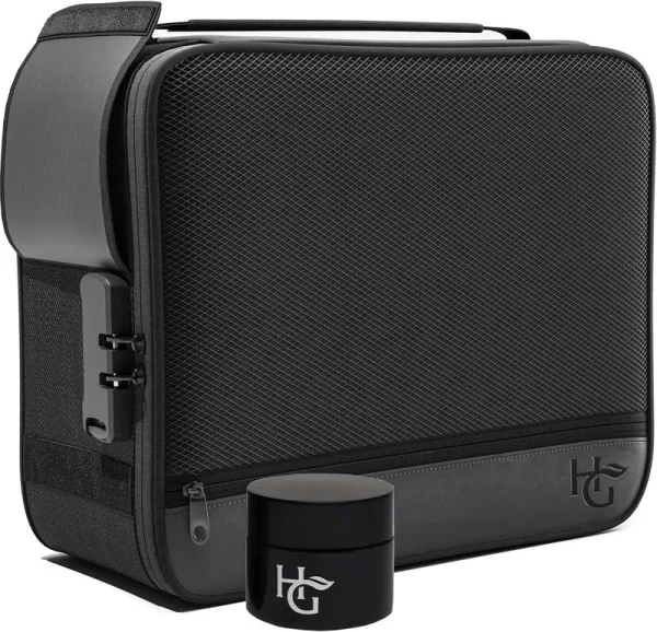 Herb Guard Black Large Smell Proof Case with Combo Lock (Smell Proof Box Holds Up to 3 Ounces of Herbs & Spices) - Upgraded Prem