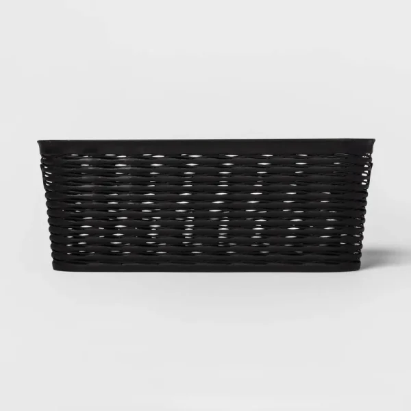 Brightroom Wave Narrow Medium Storage Bin Black