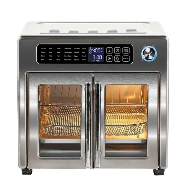 Emeril Lagasse 26 QT Extra Large Air Fryer, Convection Toaster Oven with French Doors, Stainless Steel