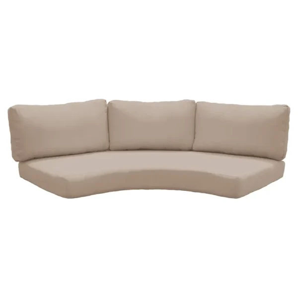 TK Classics Covers for Low-Back Curved Armless Sofa Cushions 6 Inches Thick in Wheat