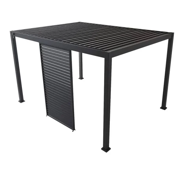 Mirador 10'x13' Aluminum Louvered Wall Pergola Accessories Sun Shade Privacy Screen One Panel, Black, Size: 1/3x13��